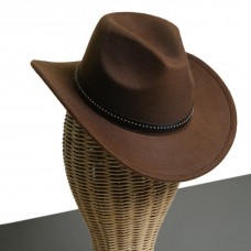 Cowboy Hat with Belt Band (Brown)