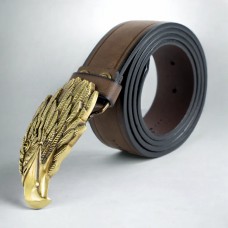 Eagle Head Leather Belt (Brown)