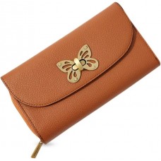  Women's Faux Leather Brown Butterfly Large Profile Wallet Purse At Nykaa