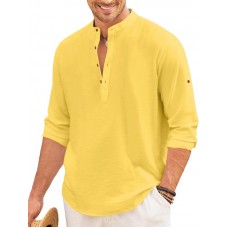  Men's Button Down Cotton Casual Shirt Offering Wrinkle-Free Elegance Perfect for Workdays, Weekend Gatherings, or Travel Comfort